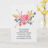 Waterverf Pink Hydrangea Birthday Kaart (Gele Bloem)