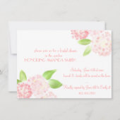 Waterverf Pink Hydrangea Uitnodiging (Voorkant)