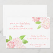 Waterverf Pink Hydrangea Uitnodiging (Voorkant / Achterkant)