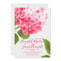 Waterverf Pink Hydrangea Virtual Wedding