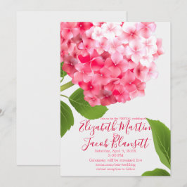 Waterverf Pink Hydrangea Virtual Wedding Kaart