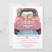 Waterverf Pink is net getrouwd met Elopement Kaart (Voorkant)