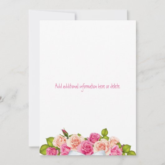 Waterverf Pink is net getrouwd met Elopement Kaart (Achterkant)