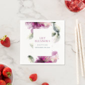 Waterverf Pink Lily Baptism Christening Servet (Insitu)