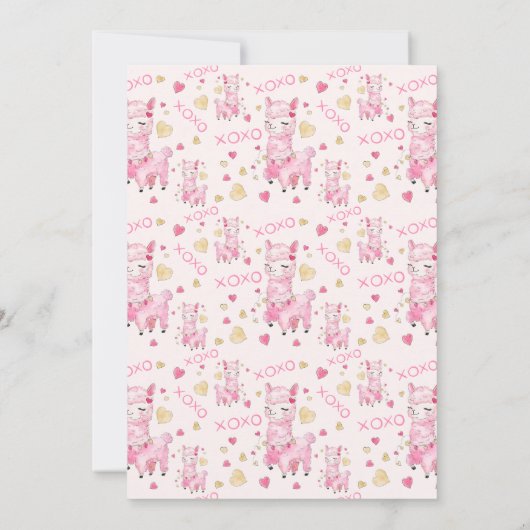 Waterverf Pink Llama Vrijgezellenfeest Kaart (Achterkant)