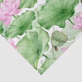 Waterverf Pink Lotus Flowers met grote bladeren Tissuepapier (Detail)