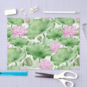 Waterverf Pink Lotus Flowers met grote bladeren Tissuepapier (Craft)