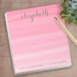 Waterverf Pink Ombre Feminine Kantoor Suite Notitieblok<br><div class="desc">Een delicaat,  maar kic design met zachte strepen en unieke typografie. Een mooi en vrouwelijk collectie dat perfect is voor elk meisje of zelfs een bruid. Als u punten rond moet bewegen,  klik op het ontwerpgebied om veranderingen aan te brengen.</div>