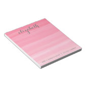 Waterverf Pink Ombre Feminine Kantoor Suite Notitieblok (Schuin)