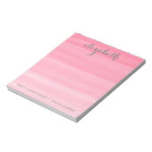 Waterverf Pink Ombre Feminine Kantoor Suite Notitieblok (Linkerzijde)