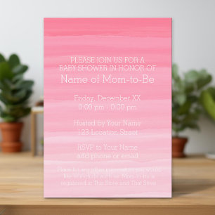 Waterverf Pink Ombre Sweet Girl Baby shower Kaart
