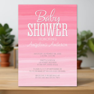 Waterverf Pink Ombre Sweet Girl Baby shower Kaart