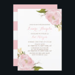 Waterverf Pink Peonies Bat Mitzvah Uitnodiging<br><div class="desc">Viel met deze elegante en vrouwelijke bat mitzvah uitnodiging. Deze florale vleermuis mitzvah-uitnodiging is voorzien van waterverf blush roze pinda's.</div>