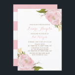Waterverf Pink Peonies Bat Mitzvah Uitnodiging<br><div class="desc">Viel met deze elegante en vrouwelijke bat mitzvah uitnodiging. Deze florale vleermuis mitzvah-uitnodiging is voorzien van waterverf blush roze pinda's.</div>