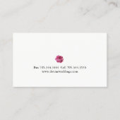 Waterverf PInk Peonies Black en White Stripes Visitekaartje (Achterkant)