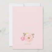 Waterverf Pink Peonies Eerste Heilige Communie II Kaart (Achterkant)