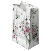 Waterverf Pink Peonies en Greenery Klein Cadeauzakje (Voorkant Gekanteld)