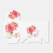 Waterverf Pink Peonies Mason Jar Wedding Bedankdoosjes (Uitgevouwen)