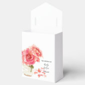 Waterverf Pink Peonies Mason Jar Wedding Bedankdoosjes (Geopend)