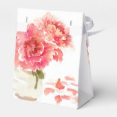 Waterverf Pink Peonies Mason Jar Wedding Bedankdoosjes (Achterkant)