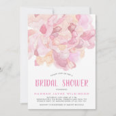 Waterverf Pink Peony Bridal Shower Kaart (Voorkant)