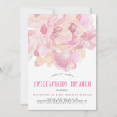 Waterverf Pink Peony Bridesmaids Brunch Invite Kaart (Voorkant)