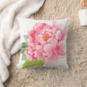 Waterverf Pink Peony Cushion Kussen (Deken)