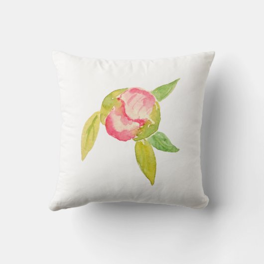 Waterverf Pink Peony Cushion Kussen (Achterkant)
