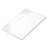 Waterverf Pink Peony Floral uit het bureau van Notitieblok (Schuin)