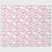 Waterverf Pink Peony Hearts Cadeaupapier (Vlak)