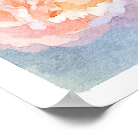 Waterverf Pink Peony poster, kunstdruk Poster (Hoek)