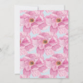 Waterverf Pink Peony Sweet 16 Party Kaart (Achterkant)