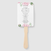 Waterverf Pink Pony Floral Wedding Handwaaier (Voorkant)
