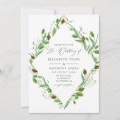 Waterverf Pink Poppies Wedding Kaart (Voorkant)