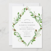 Waterverf Pink Poppies Wedding Kaart (Voorkant)