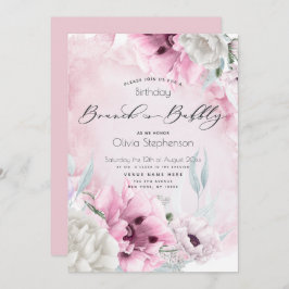 Waterverf Pink Poppy Birthday Kaart