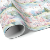 Waterverf Pink Princess Castle - Cadeaupapier (Rol Hoek)