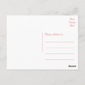 Waterverf Pink Rose Floral Dank u Briefkaart (Achterkant)