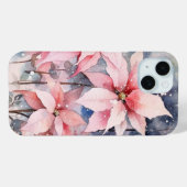 Waterverf Pink Snowy Poinsettia Flowers Case-Mate iPhone Case (Achterkant (horizontaal))