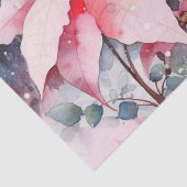 Waterverf Pink Snowy Poinsettia Flowers Tissuepapier (Detail)