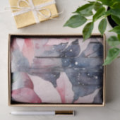 Waterverf Pink Snowy Poinsettia Flowers Tissuepapier (Geschenk)