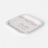 Waterverf Pink Spring Garden Baby shower Papieren Bordje (Gebogen)