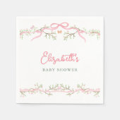Waterverf Pink Spring Garden Baby shower Servet (Voorkant)