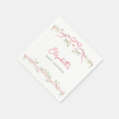 Waterverf Pink Spring Garden Baby shower Servet (Hoek)