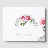 Waterverf Pink Spring Poppies en Foliage Gastenboek (Achterkant)