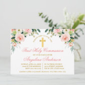 Waterverf Pink White Floral First Community Gold Kaart (Staand voorkant)