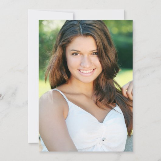 Waterverf Pink White Floral Quinceanera Foto Kaart (Achterkant)