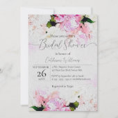 Waterverf Pink White Peony Flowers Vrijgezellenfee Kaart (Voorkant)