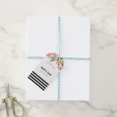 Waterverf Pink White Petunias Floral Wedding Cadeaulabel (Met Touw)