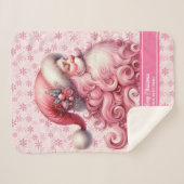 Waterverf Pinkmas Santa Naam Deken voor Meisjes (Voorkant (horizontaal))